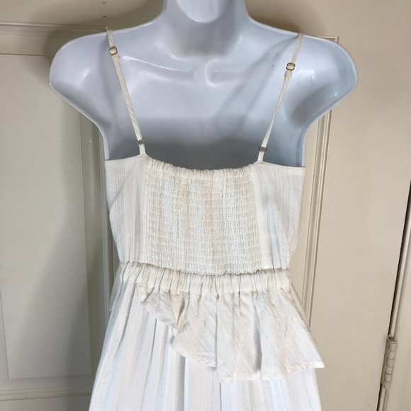 Saltwater Luxe Spaghetti Strap Tiered Ruffled Asymmetric Dress Ivory - Picture 7 of 7